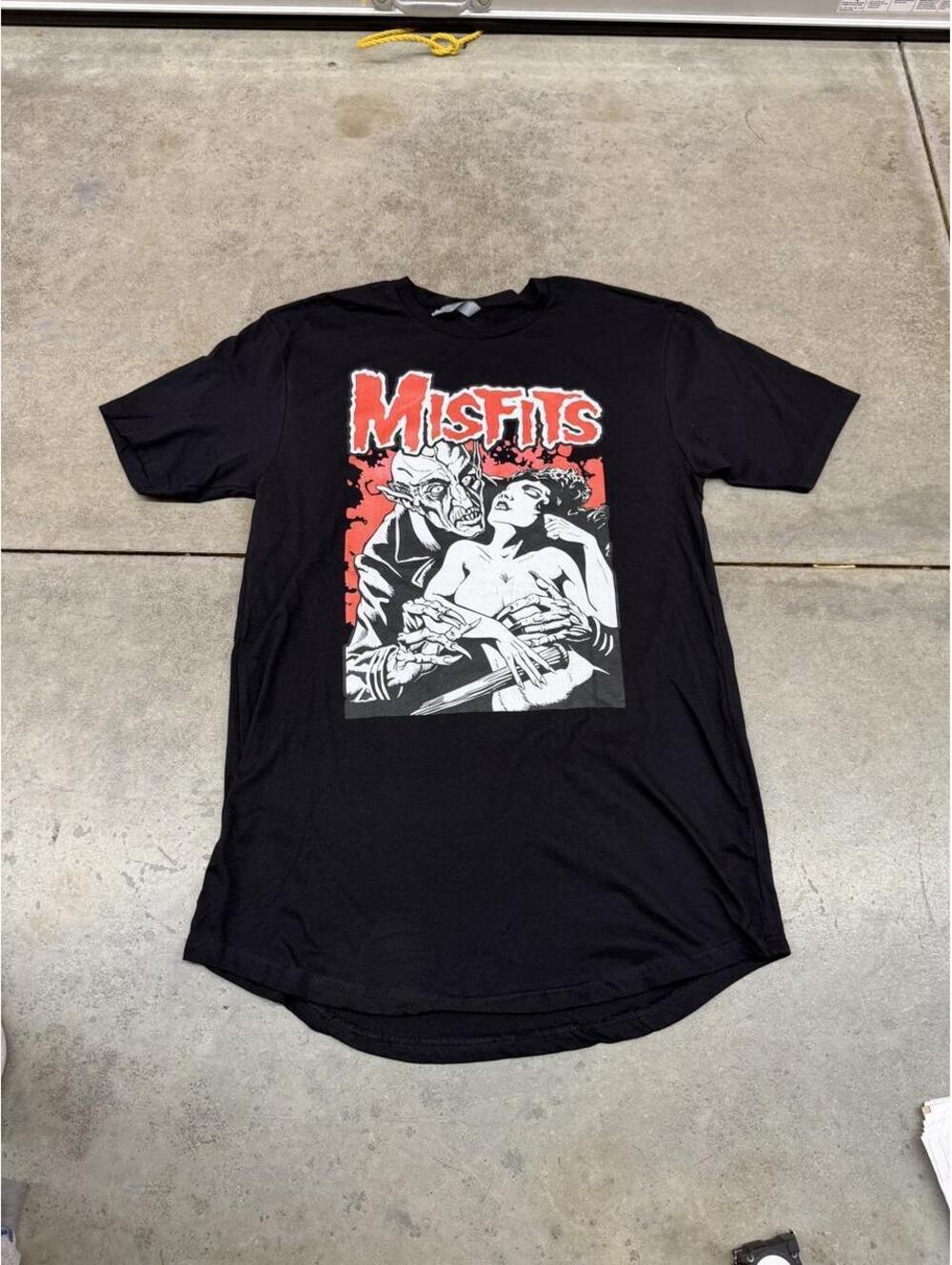 vintage misfits hardcore punk rock band black shirt size large
